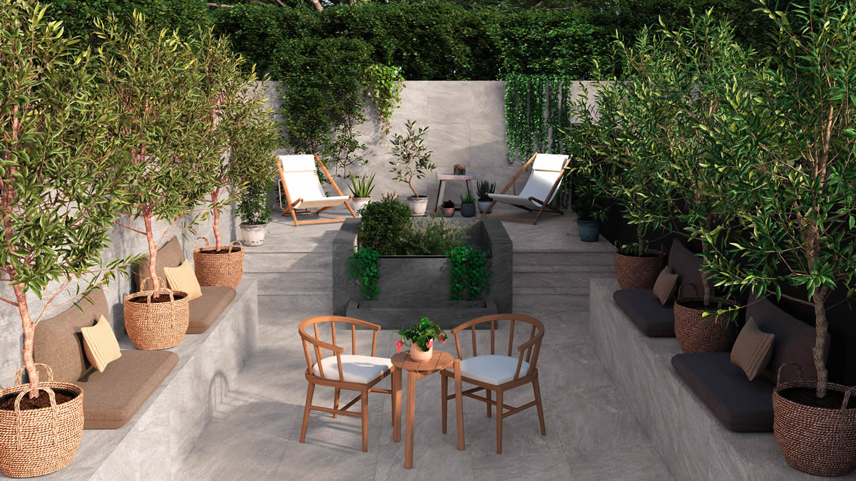 pizarra gris azulejo para jardin
